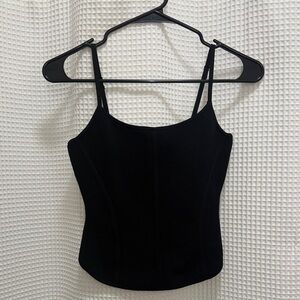 Structured Corset Style Black Crop Top - size medium